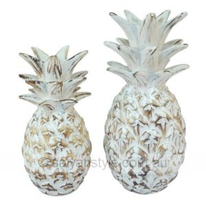 Carved Pineapple -  White Wash