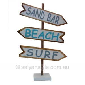 SURF, BEACH SAND BAR- 3 Sign Post